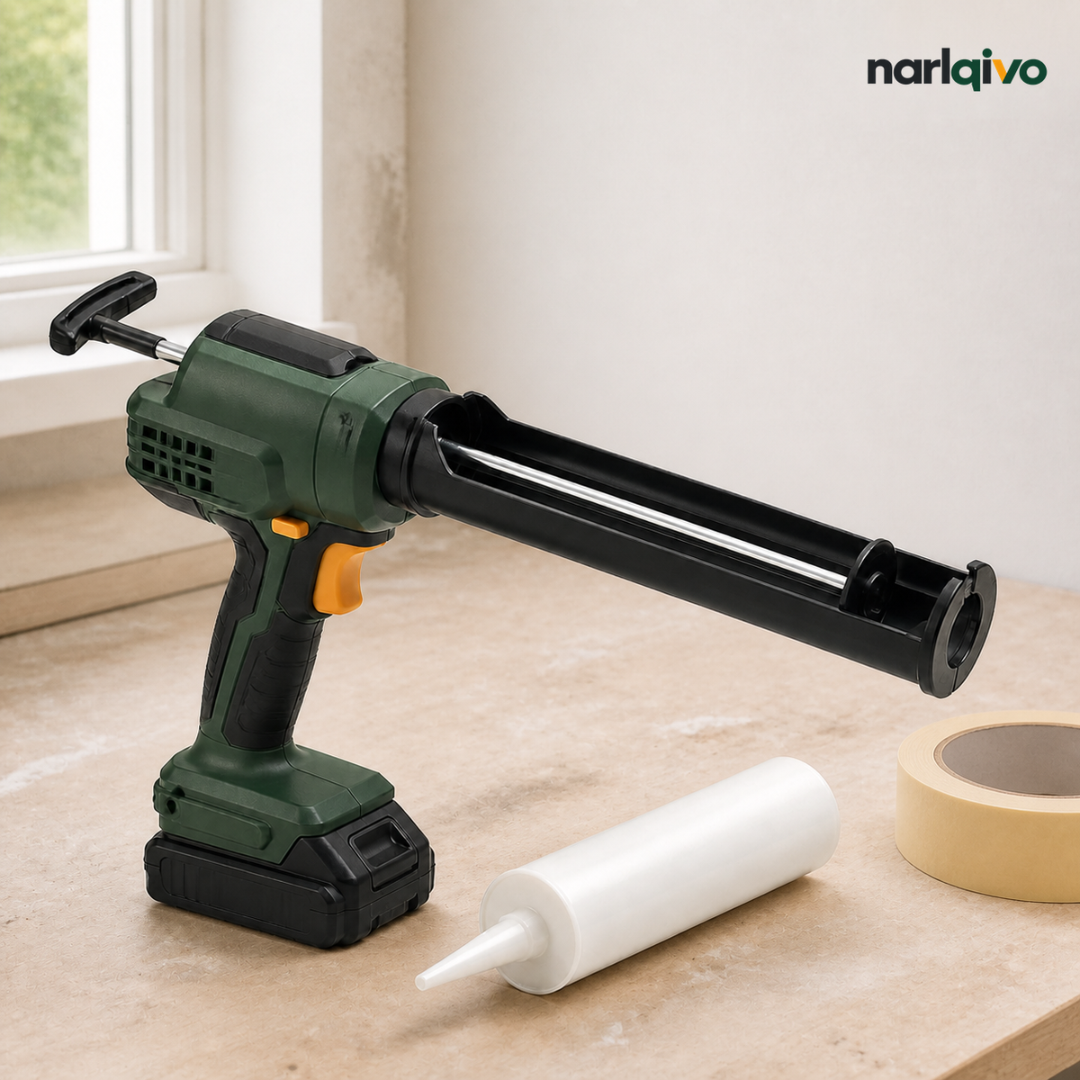 NARLQIVO 20V Cordless Caulking Gun – Variable-Speed Sealant Applicator Kit