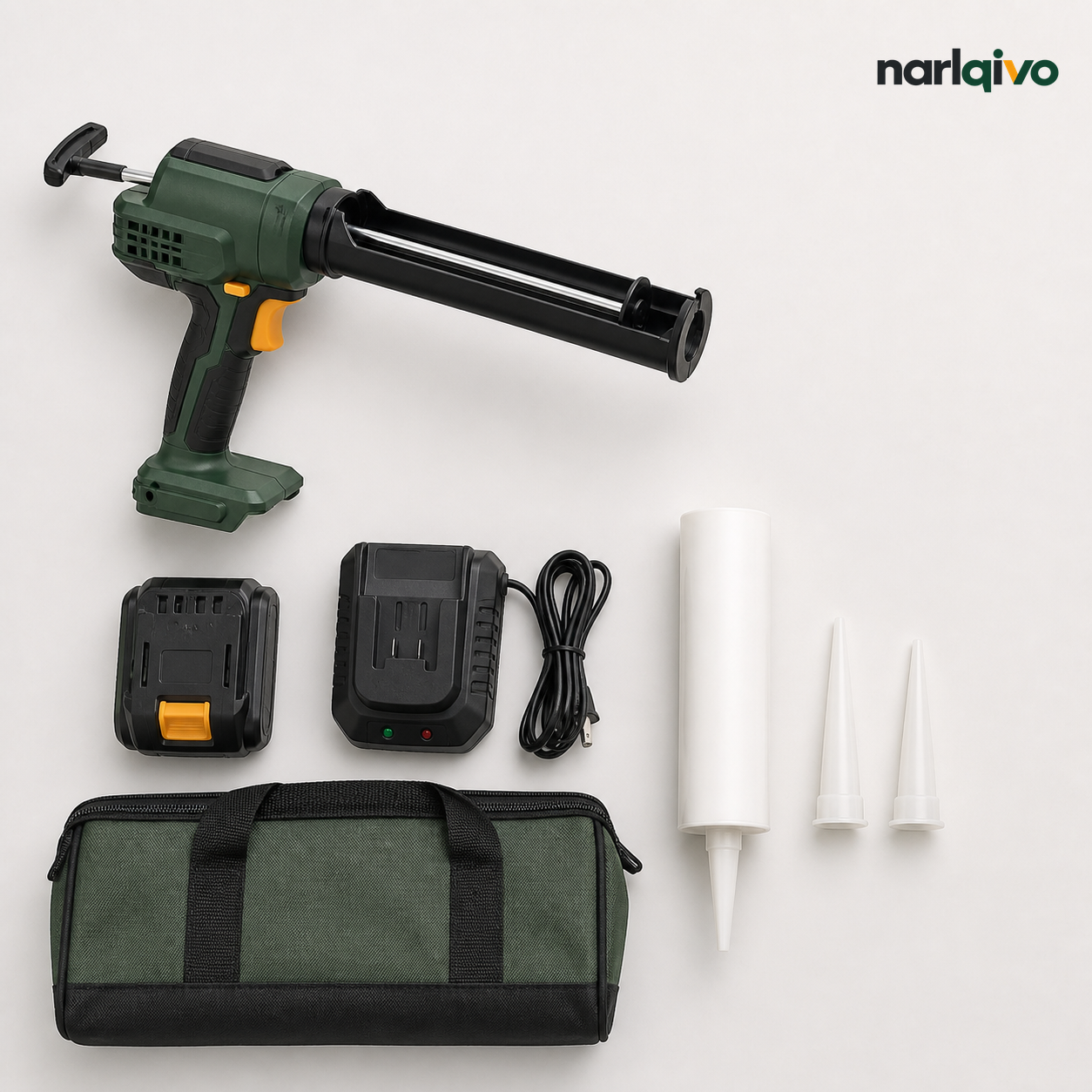 NARLQIVO 20V Cordless Caulking Gun – Variable-Speed Sealant Applicator Kit