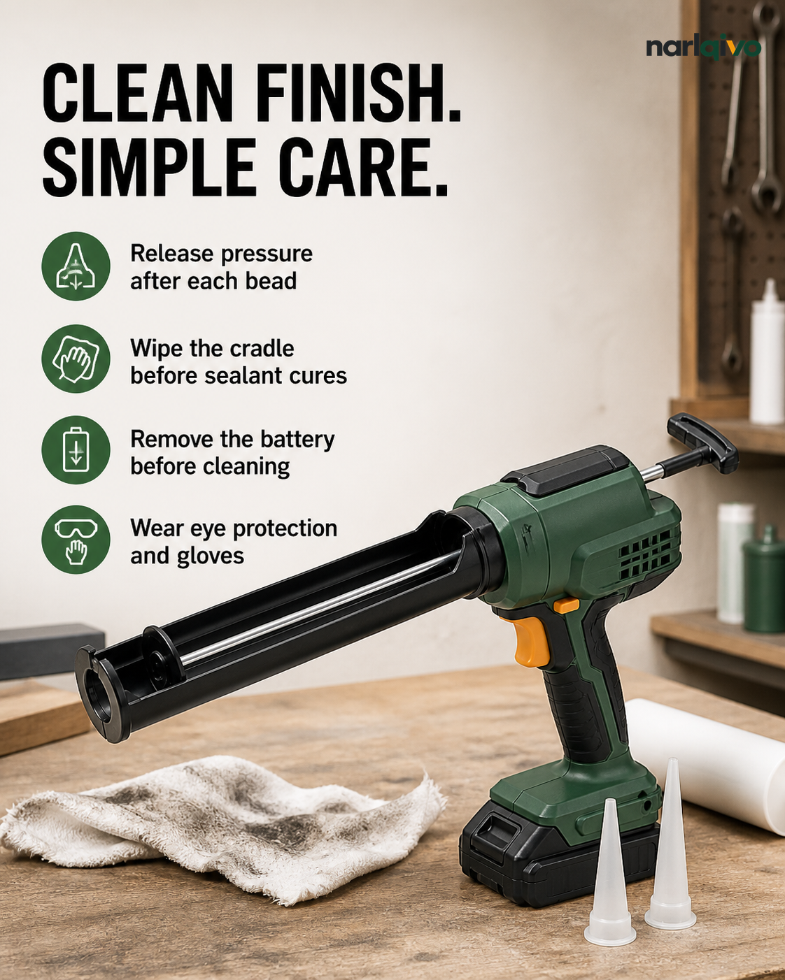 Clean finish, simple care
